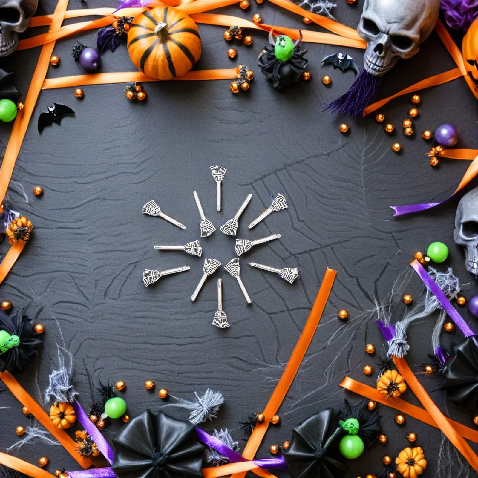 200Pcs Halloween Alloy Broom Charms Vintage Miniature Pendants for DIY Jewelry Making Bracelets Necklaces Earrings Accessories
200Pcs Halloween Alloy Broom Charms Vintage Miniature Pendants for DIY Jewelry Making Bracelets Necklaces Earrings Accessories