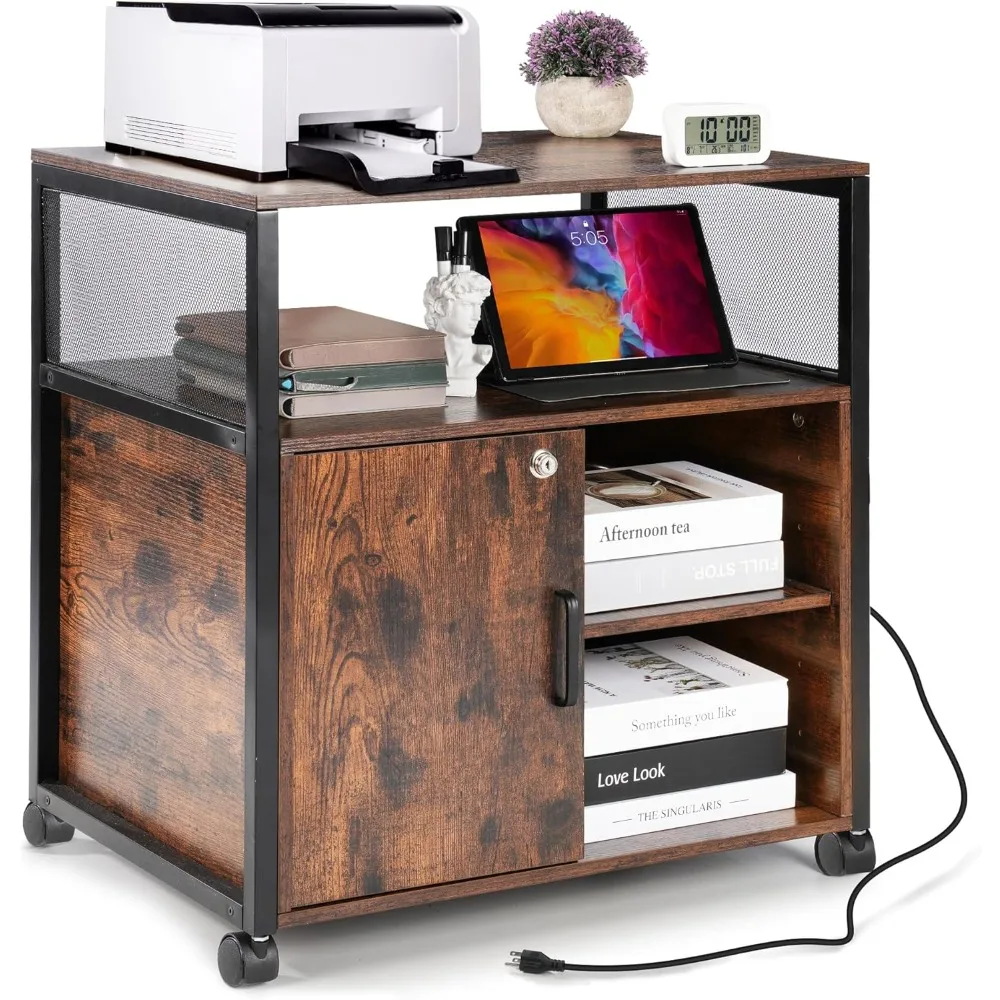 Lateral File Cabinet,Locking Office Filing Cabinets with Socket and USB Charging Port,Mobile Printer Table with Wheels for Home
Lateral File Cabinet,Locking Office Filing Cabinets with Socket and USB Charging Port,Mobile Printer Table with Wheels for Home