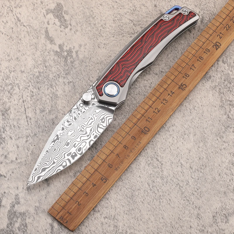 New RWL34 Powder Damascus Steel Blade Titanium Alloy Handle Survival Fruit Camping EDC Gift Tool Knife
New RWL34 Powder Damascus Steel Blade Titanium Alloy Handle Survival Fruit Camping EDC Gift Tool Knife