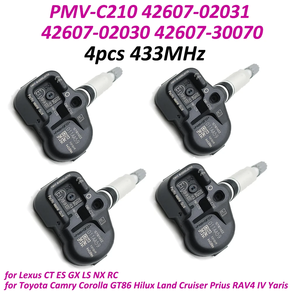 4PCS PMV-C210 For TOYOTA Avensis Auris RAV4 Yaris Verso 42607-02031 42607-02030 42607-30070 TPMS Car Tire Pressure Sensor 433MHZ
4PCS PMV-C210 For TOYOTA Avensis Auris RAV4 Yaris Verso 42607-02031 42607-02030 42607-30070 TPMS Car Tire Pressure Sensor 433MHZ