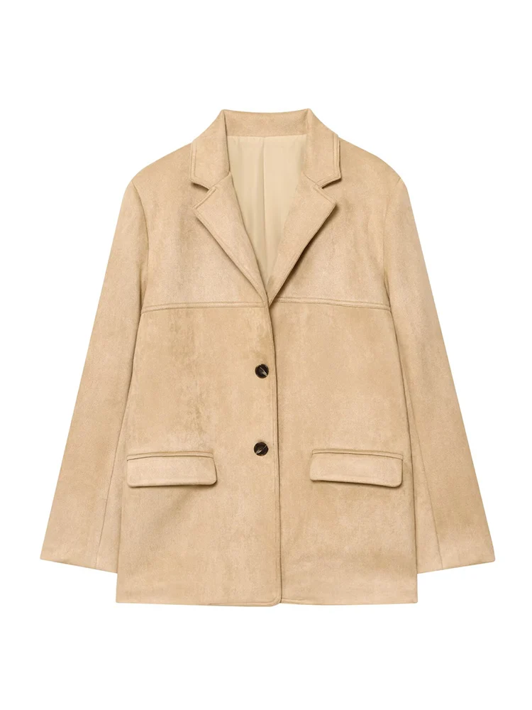 European style new women's fashion versatile temperament long-sleeved lapel long-sleeved loose suede suit jacket
European style new women's fashion versatile temperament long-sleeved lapel long-sleeved loose suede suit jacket