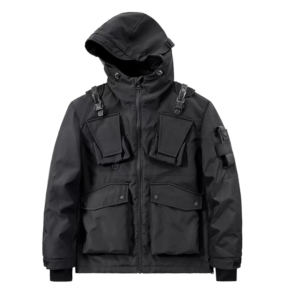 Fashion Techwear Hooded Jacket Multi Pockets Hooded Cargo Jackets Harajuku Streetwear Zipper Coat Punk Gothic Y2K Clothes Men
Fashion Techwear Hooded Jacket Multi Pockets Hooded Cargo Jackets Harajuku Streetwear Zipper Coat Punk Gothic Y2K Clothes Men