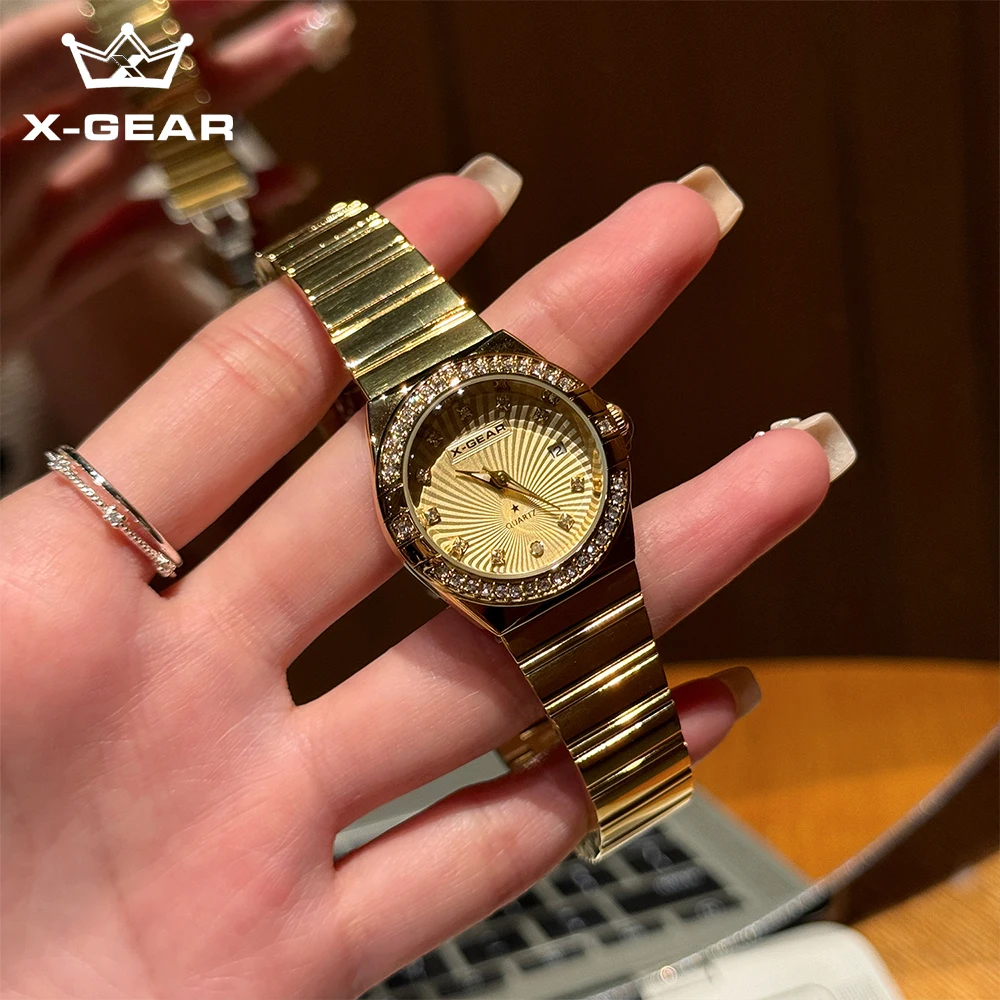 X-GEAR Luxury Trendy Ladies Watch Luminous Waterproof Stainless Steel Date Woman Watch Elegant Quartz Women's Wristwatch
X-GEAR Luxury Trendy Ladies Watch Luminous Waterproof Stainless Steel Date Woman Watch Elegant Quartz Women's Wristwatch
