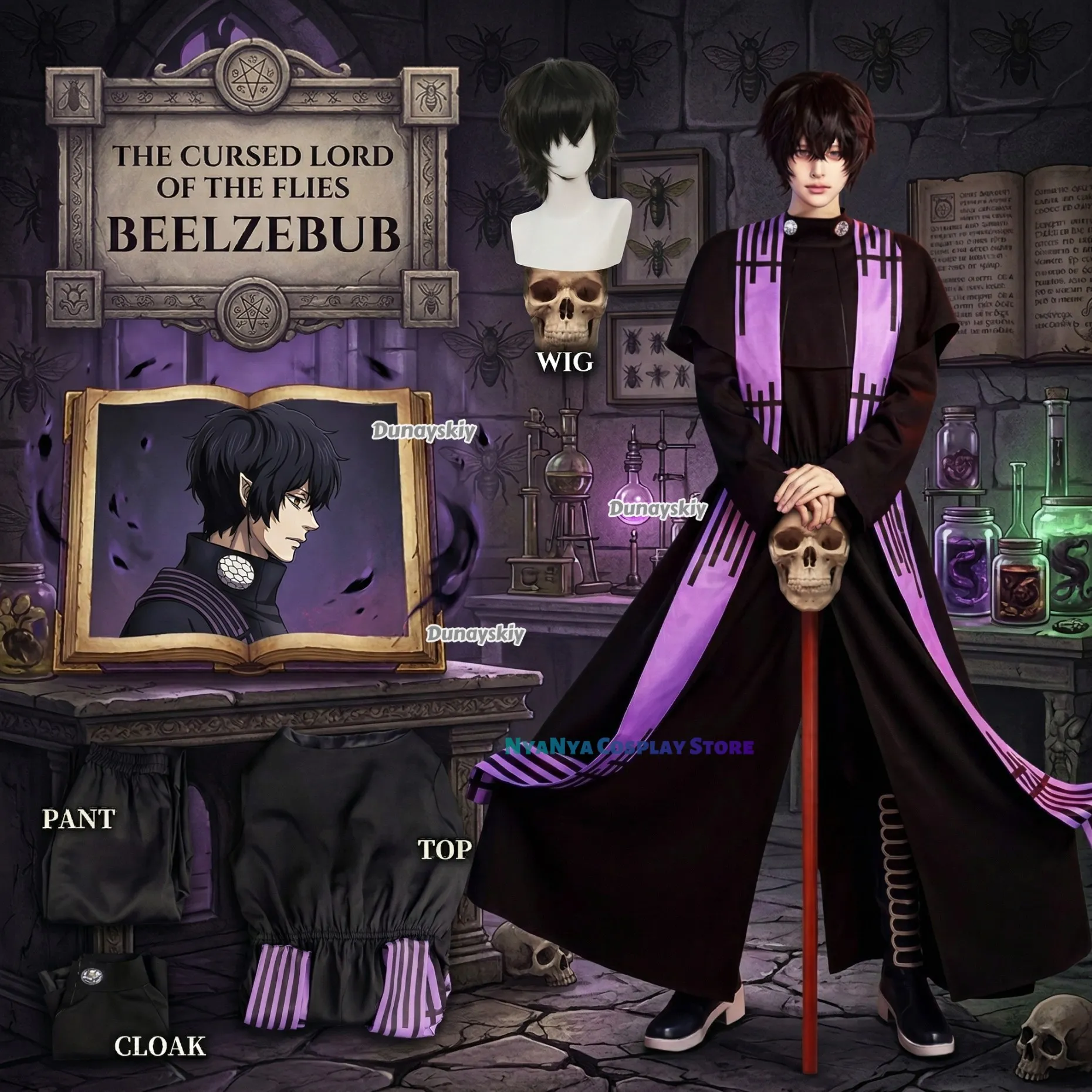 Beelzebub Cosplay Anime Record Of Ragnarok Costume Wig Shoes Cloak Black Coat Purple Scarf Halloween Carnival For Women And Men
Beelzebub Cosplay Anime Record Of Ragnarok Costume Wig Shoes Cloak Black Coat Purple Scarf Halloween Carnival For Women And Men
