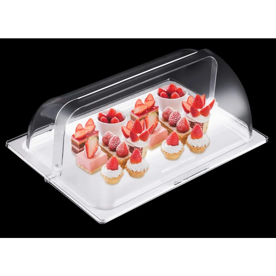 Food Serving Display Tray with Clear Roll Top Cover Reusable Platter Cake Pastry Dessert Display Tray Plate Case with Lid for F
Food Serving Display Tray with Clear Roll Top Cover Reusable Platter Cake Pastry Dessert Display Tray Plate Case with Lid for F