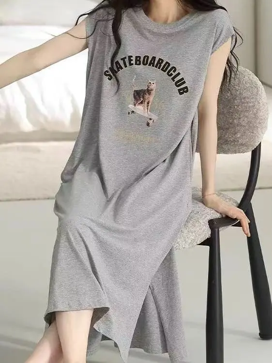 Summer INS Style Sleeveless Long Knee-Length Women's Sleepwear Harajuku Loose Home Clothes Comfortable Breathable Pajamas
Summer INS Style Sleeveless Long Knee-Length Women's Sleepwear Harajuku Loose Home Clothes Comfortable Breathable Pajamas
