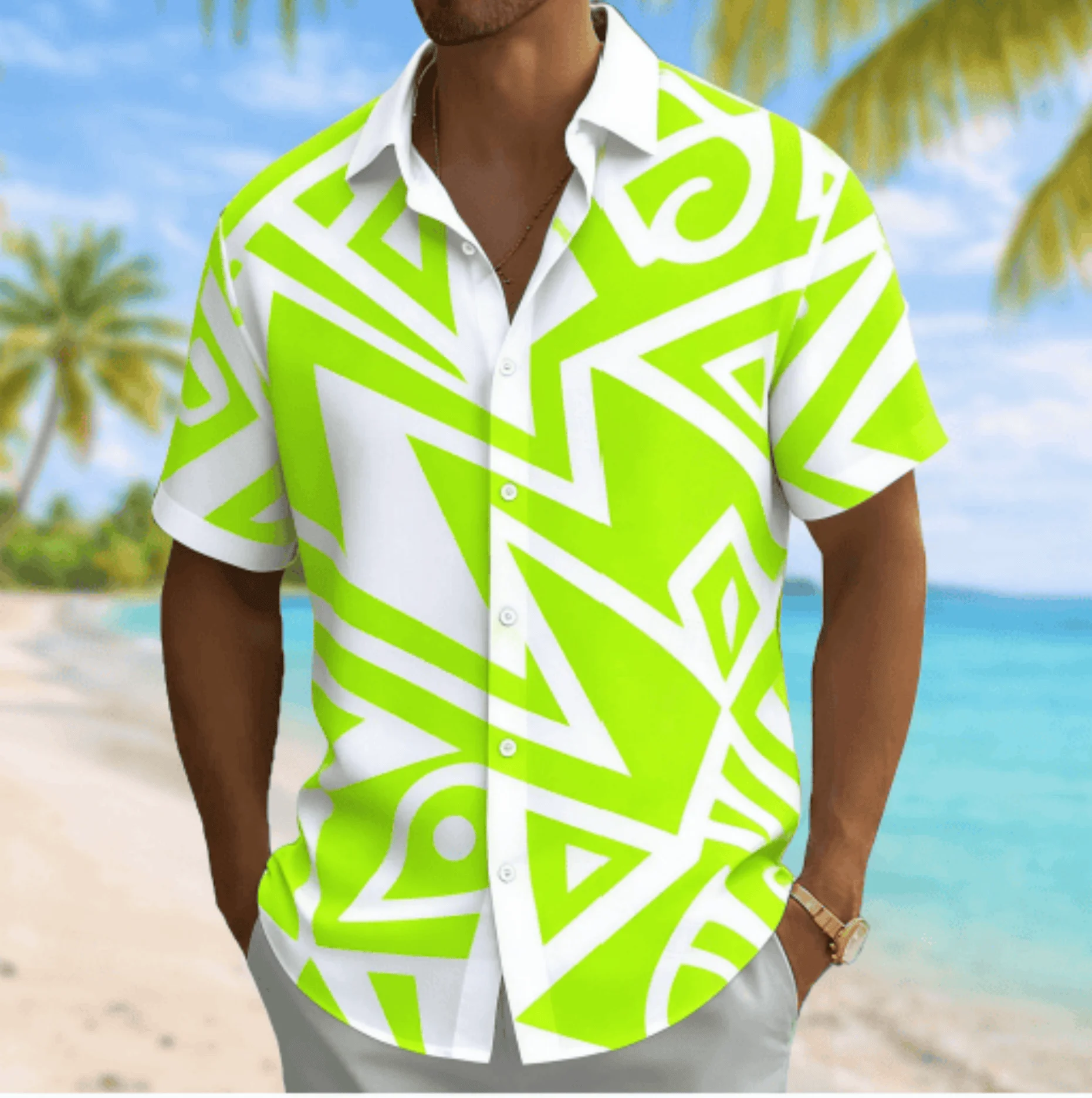Men's Geometric Tribal Print Short Sleeve Shirt, Spring Summer Casual Vacation Turn-Down Collar Blouse, Loose Fit Top
Men's Geometric Tribal Print Short Sleeve Shirt, Spring Summer Casual Vacation Turn-Down Collar Blouse, Loose Fit Top