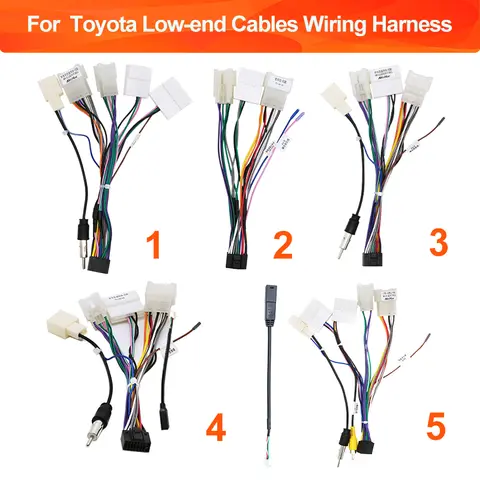 QSZN Autoradio Low-End-Kabel Kabelbaum für Toyota Prado/Land Cruiser 100/Yaris Vitz Platz/Corolla Axio Stereo-Steckerkabel