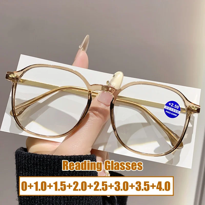 Unisex Oversized Blue Light Blocking Reading Glasses Retro Trendy Square Hyperopia Ultralight Far Sight Eyeglasses for Women Men
Unisex Oversized Blue Light Blocking Reading Glasses Retro Trendy Square Hyperopia Ultralight Far Sight Eyeglasses for Women Men