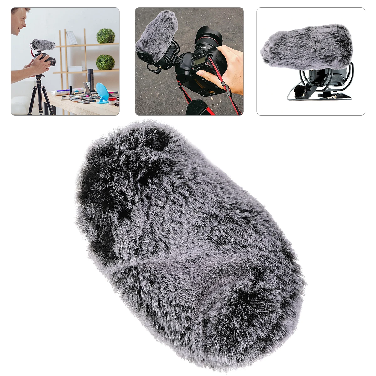 1pc Windproof Microphone Cover Artificial Wool Windshield Black Elastic Band Suitable Videomic DJ
1pc Windproof Microphone Cover Artificial Wool Windshield Black Elastic Band Suitable Videomic DJ
