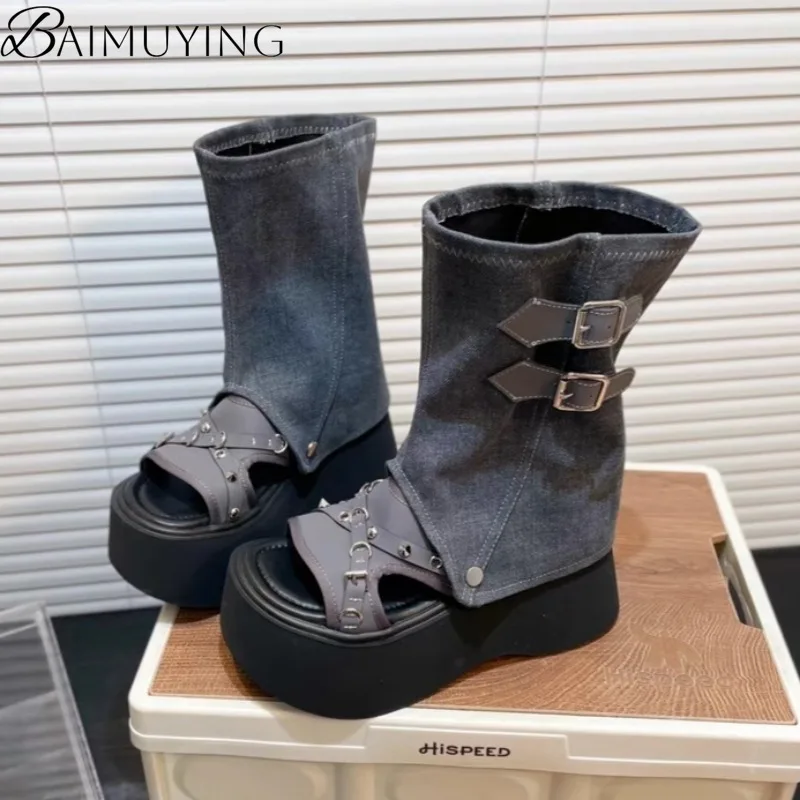 Platform Flat Sandals Women Slippers Cowboy Summer Boots Wedges Casual Shoes 2025 High Top Designer Open Toe High Heels Shoes
Platform Flat Sandals Women Slippers Cowboy Summer Boots Wedges Casual Shoes 2025 High Top Designer Open Toe High Heels Shoes