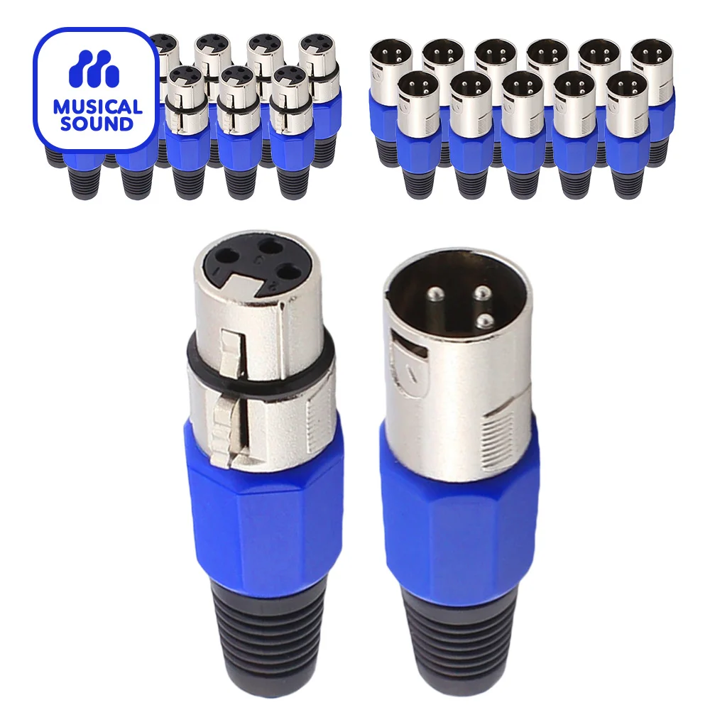 3-Pin XLR Connector XLR Male & Female MIC Snake Plug Audio Microphone Connector for Mixer, Speaker Mic Microphone Connector
3-Pin XLR Connector XLR Male & Female MIC Snake Plug Audio Microphone Connector for Mixer, Speaker Mic Microphone Connector