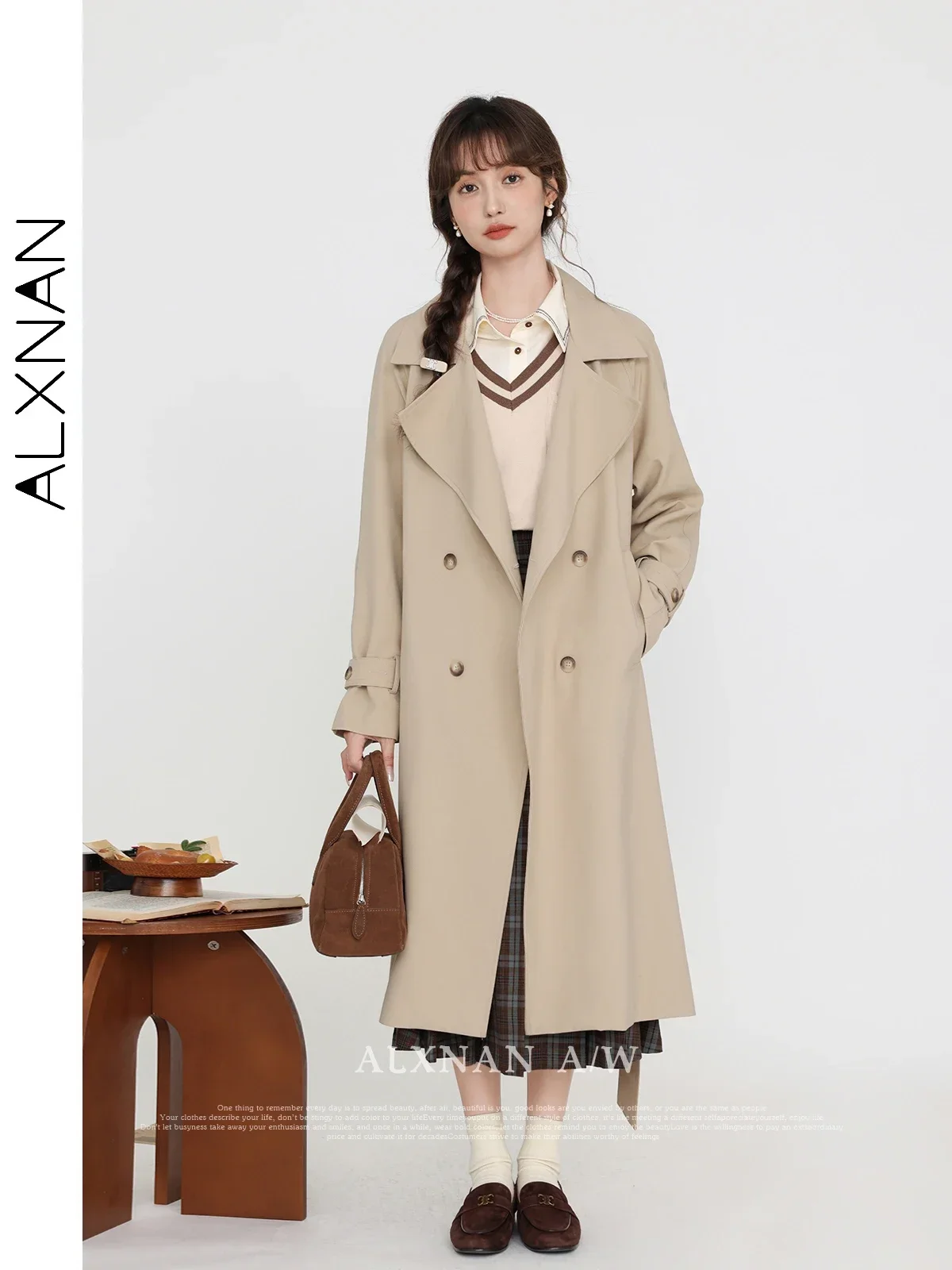 ALXNAN Women's Windbreaker Khaki Long Trench Coat Lapel Single Breasted Long Sleeve Outerwear Autumn Winter Female Tops LXN31219
ALXNAN Women's Windbreaker Khaki Long Trench Coat Lapel Single Breasted Long Sleeve Outerwear Autumn Winter Female Tops LXN31219