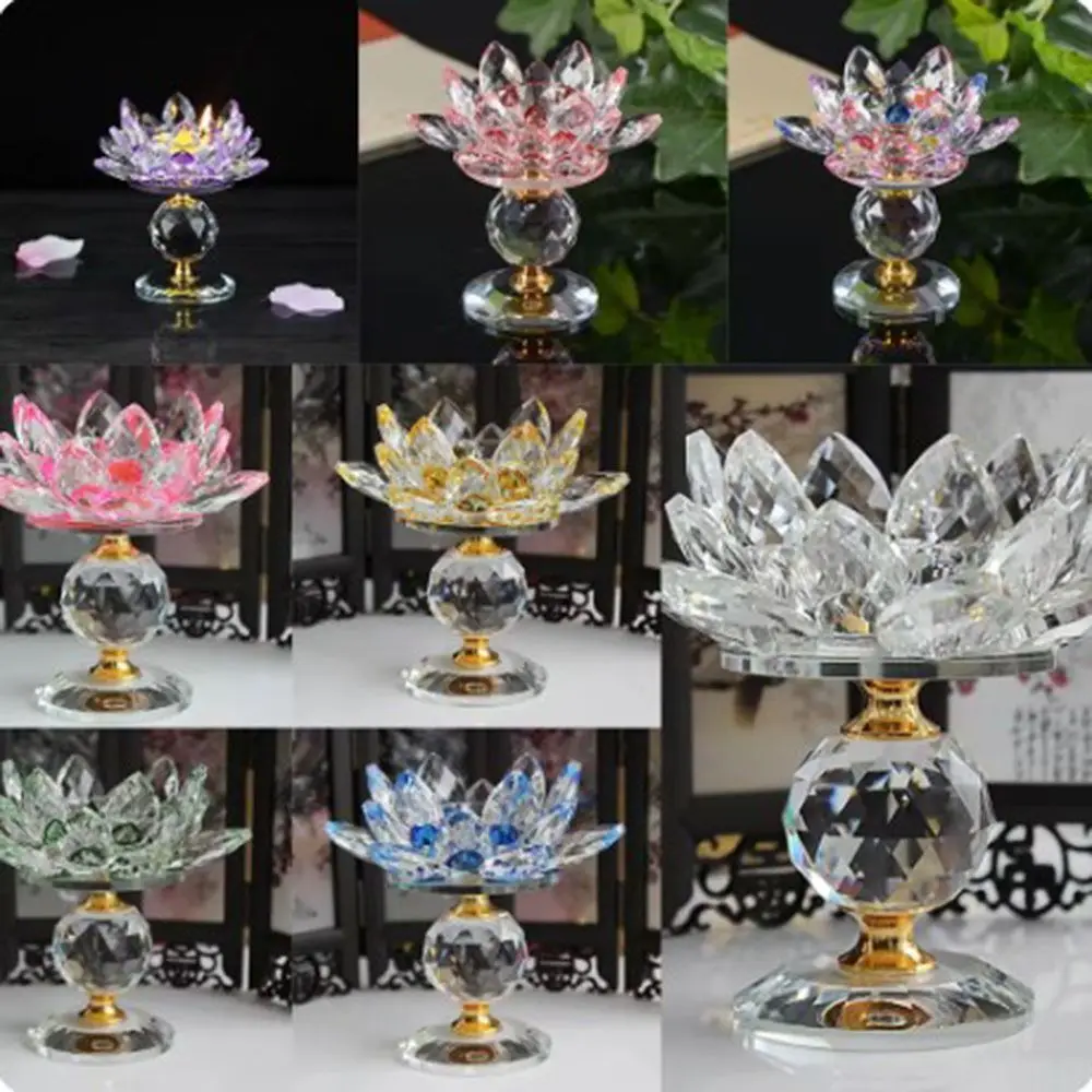Decor Crystal Lotus Candle Holder Clear Glass Lotus Flower Candlestick Sparkling 8 Colors Lotus Figurines Candle Stand
Decor Crystal Lotus Candle Holder Clear Glass Lotus Flower Candlestick Sparkling 8 Colors Lotus Figurines Candle Stand
