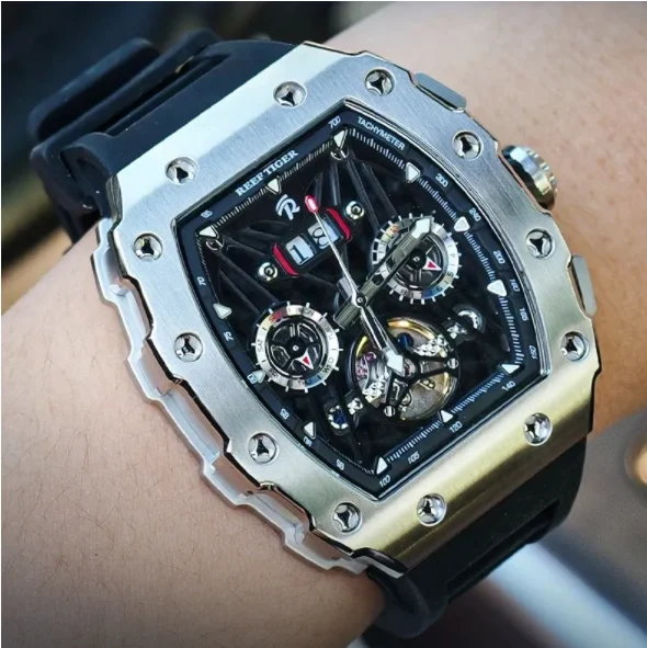 Мужские автоматические часы Reef Tiger, 42,5 мм, механические наручные часы Tonneau, светящийся скелет, мультициферблат, месяц, неделя, дата
Мужские автоматические часы Reef Tiger, 42,5 мм, механические наручные часы Tonneau, светящийся скелет, мультициферблат, месяц, неделя, дата