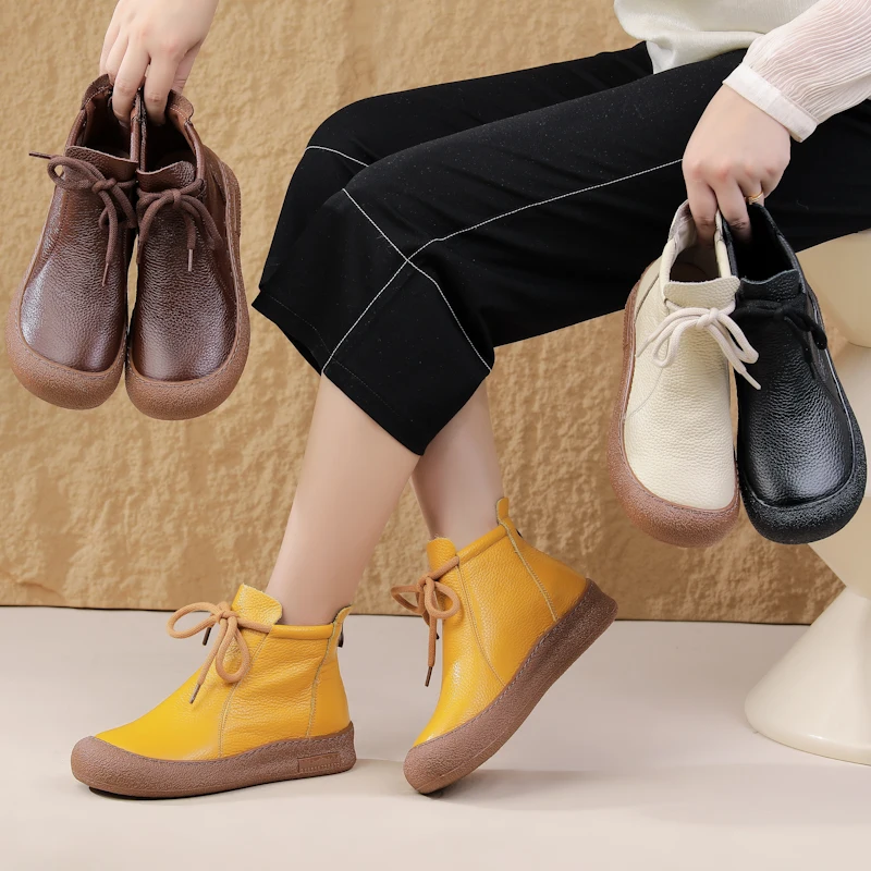 Faionable round Toe Flat Bot Soft Leather Boots Women's Autumn Winter New Sle All Match Soft Sole Fce Lined ...
Faionable round Toe Flat Bot Soft Leather Boots Women's Autumn Winter New Sle All Match Soft Sole Fce Lined ...