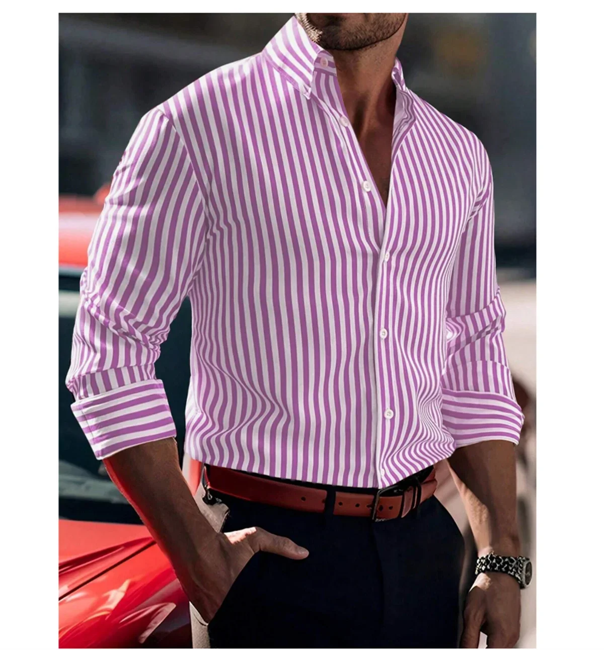 Men's shirt solid color striped 3d printed pattern long sleeved lapel button casual shirt comfortable Fashion Casual Top Shirts
Men's shirt solid color striped 3d printed pattern long sleeved lapel button casual shirt comfortable Fashion Casual Top Shirts