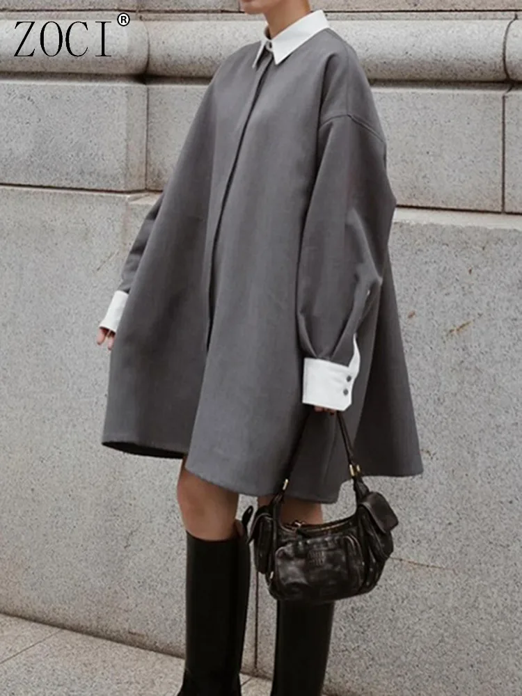 ZOCI Stitching Color Women's Lapel Coats Casual Tops For Female Office Lady Vintage Jacket Japenese Style 2025 Spring New FC1355
ZOCI Stitching Color Women's Lapel Coats Casual Tops For Female Office Lady Vintage Jacket Japenese Style 2025 Spring New FC1355