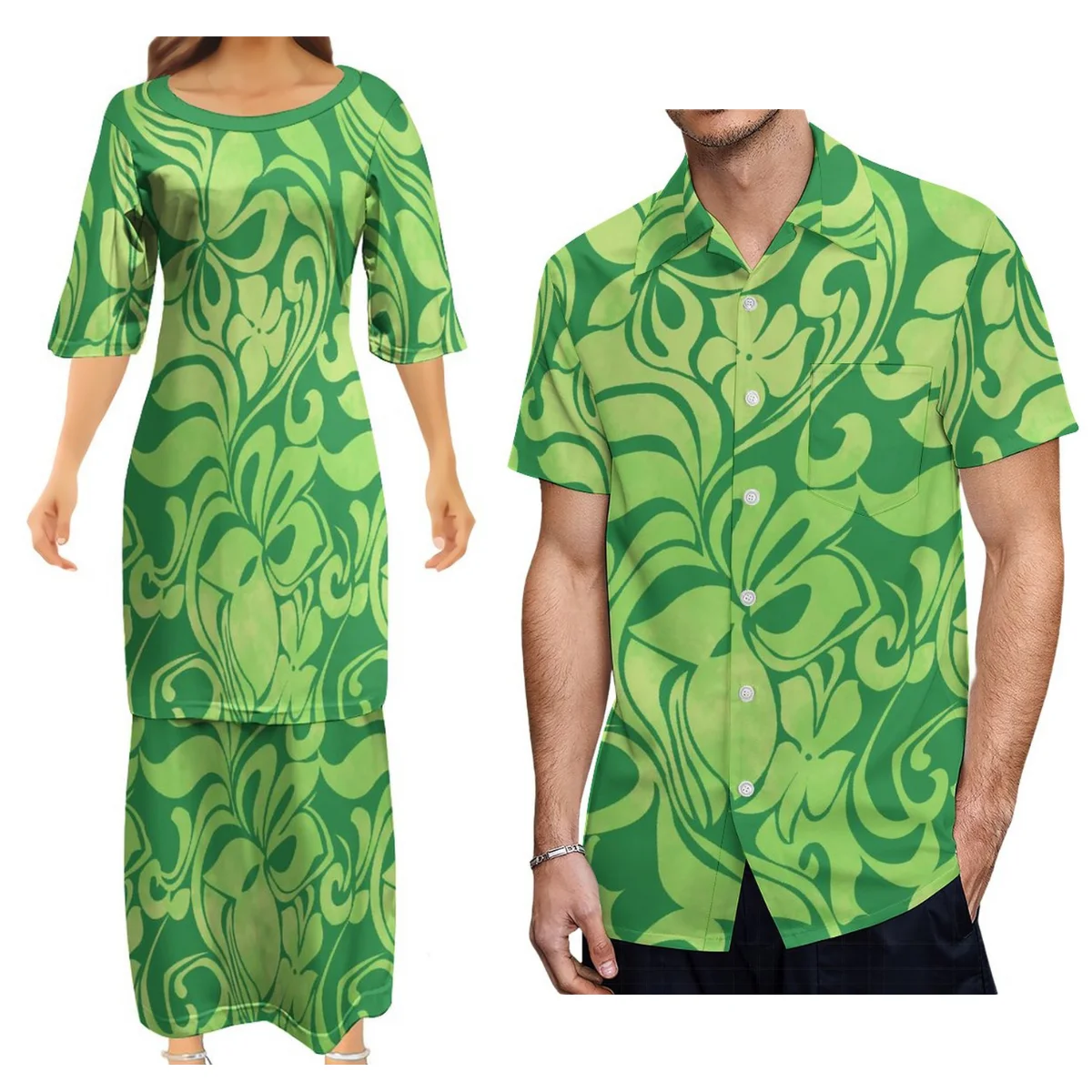Custom Women'S Short Sleeve Dress Puletasi Dress Polynesian Traditional Dress And Men'S Shirt Couple Dress
Custom Women'S Short Sleeve Dress Puletasi Dress Polynesian Traditional Dress And Men'S Shirt Couple Dress