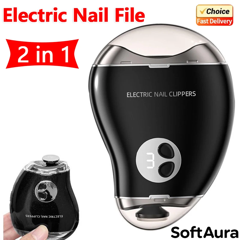 SoftAura Electric Nail Polisher 3 Speed Adjustable Nail Clipper Digital Display Double Heads Trimmer File for Adults Seniors
SoftAura Electric Nail Polisher 3 Speed Adjustable Nail Clipper Digital Display Double Heads Trimmer File for Adults Seniors