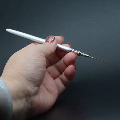 Silvery Nail Liner Brushes Gel Nail Art Brush Nail Polish Painting Brush Nail Art Design Brush Pen Set Drawing Pen for Gel