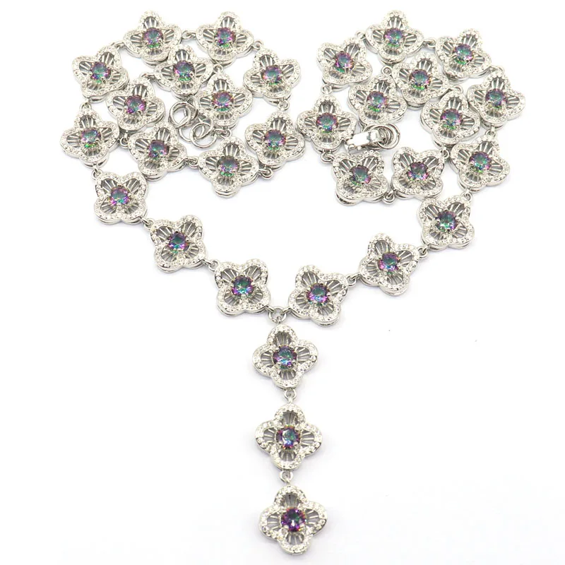 49x13mm Dazzling Big Heavy 43g Fire Rainbow Mystic Topaz Pink Kunzite London Blue Topaz CZ Silver Necklace 18-19inch
49x13mm Dazzling Big Heavy 43g Fire Rainbow Mystic Topaz Pink Kunzite London Blue Topaz CZ Silver Necklace 18-19inch