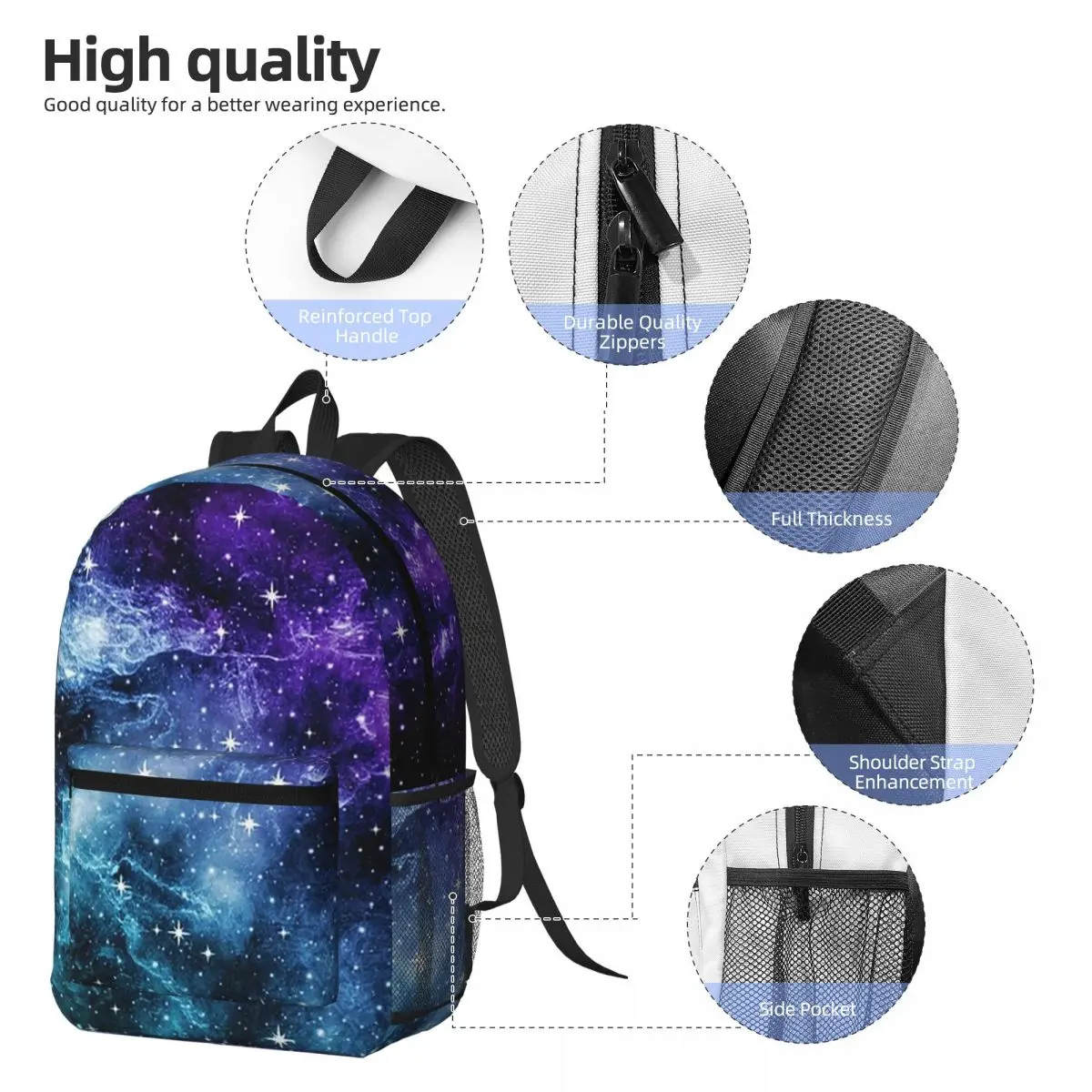 Purple Teal Galaxy Nebula Dream Backpack Boys Girls BookBag Children School Bag Computer Shoulder Bags for Men Women
Purple Teal Galaxy Nebula Dream Backpack Boys Girls BookBag Children School Bag Computer Shoulder Bags for Men Women