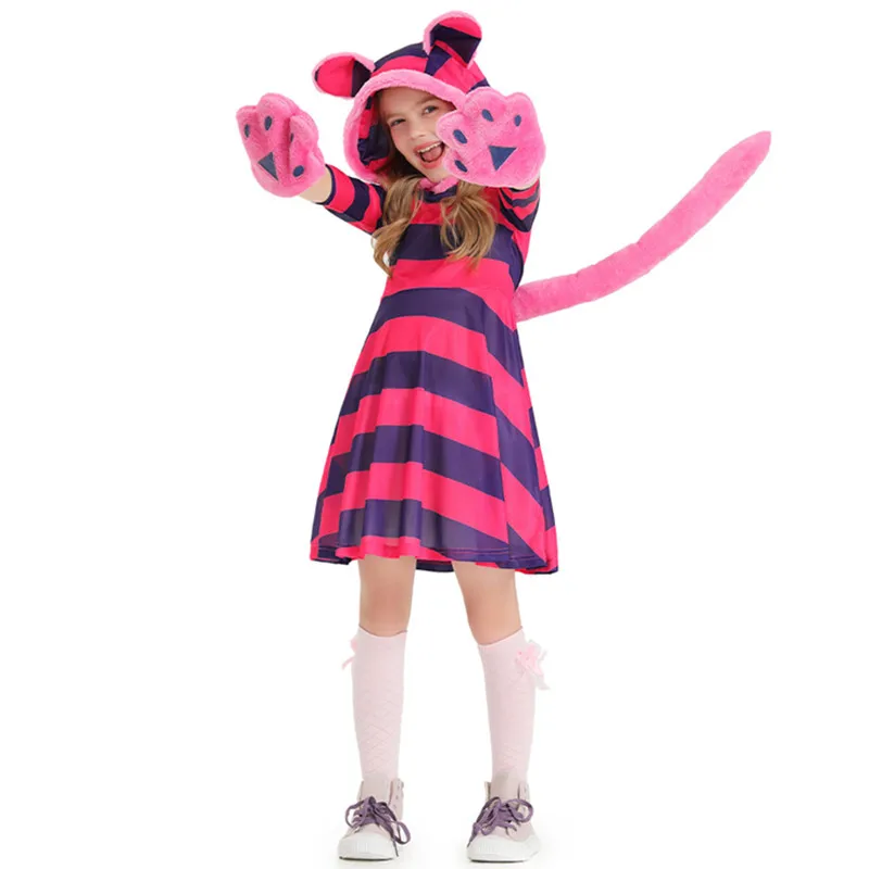 Purple Stripe Girls Halloween Cute Kitty Costumes Kids Children Cat Animal Cosplay Carnival Purim Parade Role Play Party Dress
Purple Stripe Girls Halloween Cute Kitty Costumes Kids Children Cat Animal Cosplay Carnival Purim Parade Role Play Party Dress