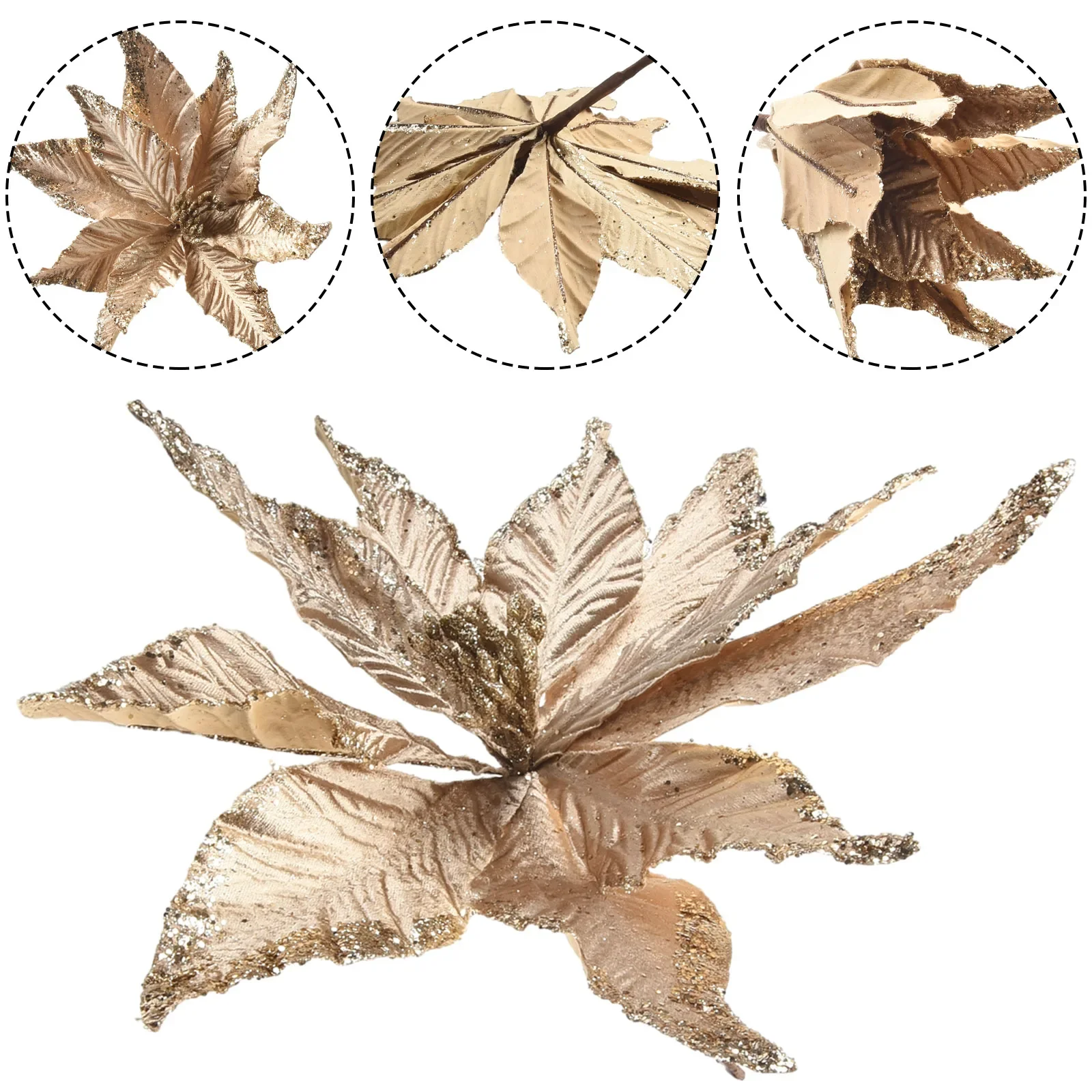 Christmas Poinsettia Glitter Flower Simulate Christmas Flower Fake Christmas Bouquet Flower Xmas Tree Yard Festival Party Decor
Christmas Poinsettia Glitter Flower Simulate Christmas Flower Fake Christmas Bouquet Flower Xmas Tree Yard Festival Party Decor