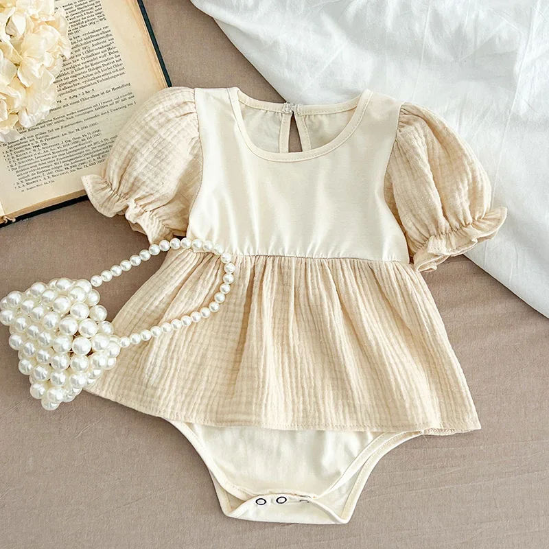2025 New Summer Baby Romper 0-24M Baby Girl Clothing Climbing Suit Short Sleeved Cotton Splicing Toddler Baby Girls Jumpsuit
2025 New Summer Baby Romper 0-24M Baby Girl Clothing Climbing Suit Short Sleeved Cotton Splicing Toddler Baby Girls Jumpsuit