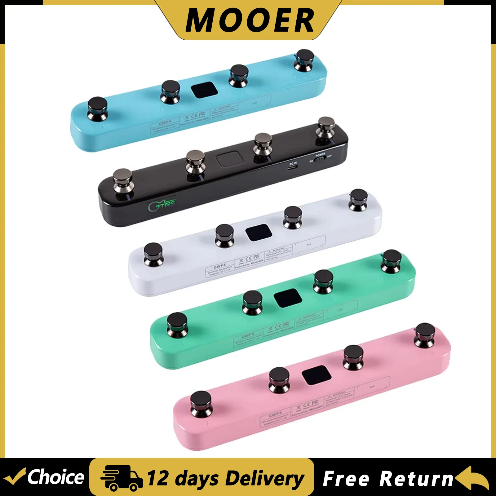 MOOER GWF4 Footswitch Switch Pedal Wireless Controller for Prime P1 Smart Guitar Pedal and Gtrs Electric Guitar
MOOER GWF4 Footswitch Switch Pedal Wireless Controller for Prime P1 Smart Guitar Pedal and Gtrs Electric Guitar