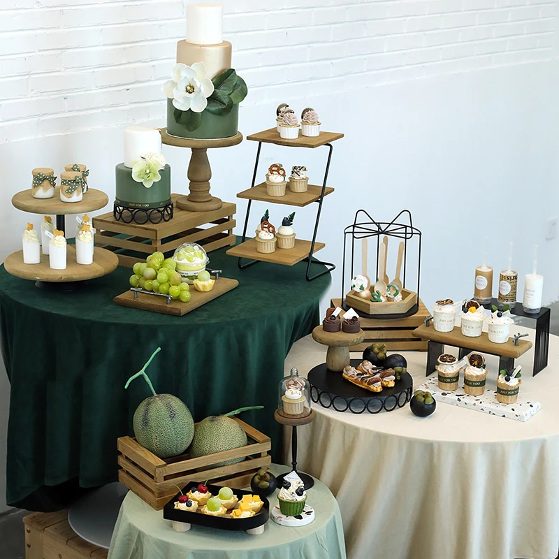 Storage dessert table cake rack wooden plate retro style high-end European tray desktop ornament large-capacity combination set
Storage dessert table cake rack wooden plate retro style high-end European tray desktop ornament large-capacity combination set