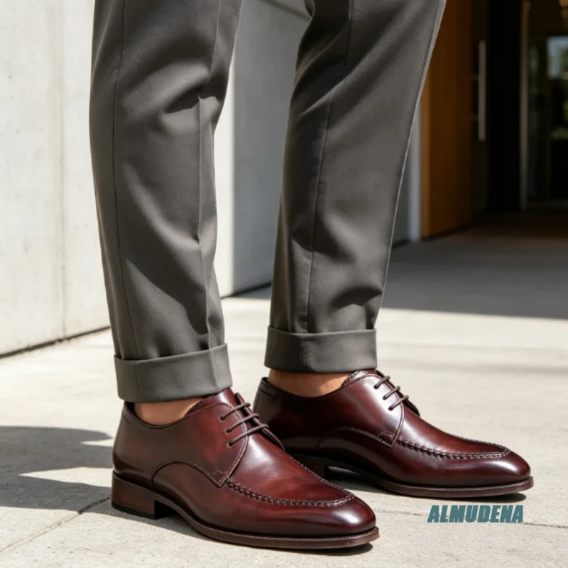 Retro Lace Up Derby Dress Shoes Men Polished Genuine Leather Formal Oxfords Outdoor Trendy Versatile Business Wedding Shoes
Retro Lace Up Derby Dress Shoes Men Polished Genuine Leather Formal Oxfords Outdoor Trendy Versatile Business Wedding Shoes