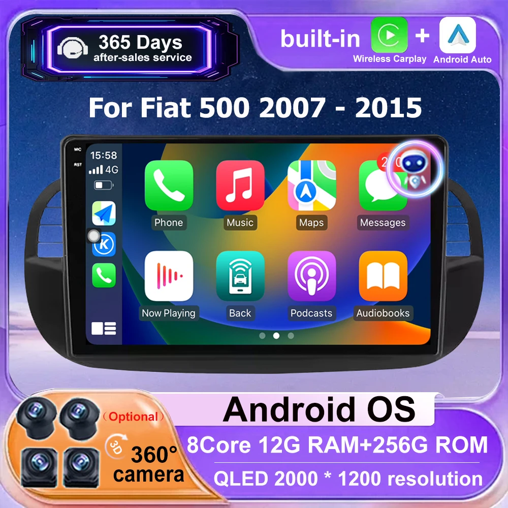 Wireless Carplay For Fiat 500 2007- 2015 Android 16 Auto Car Radio Multimedia Video Player GPS Navigation Stereo BT DSP 9 Inch
Wireless Carplay For Fiat 500 2007- 2015 Android 16 Auto Car Radio Multimedia Video Player GPS Navigation Stereo BT DSP 9 Inch
