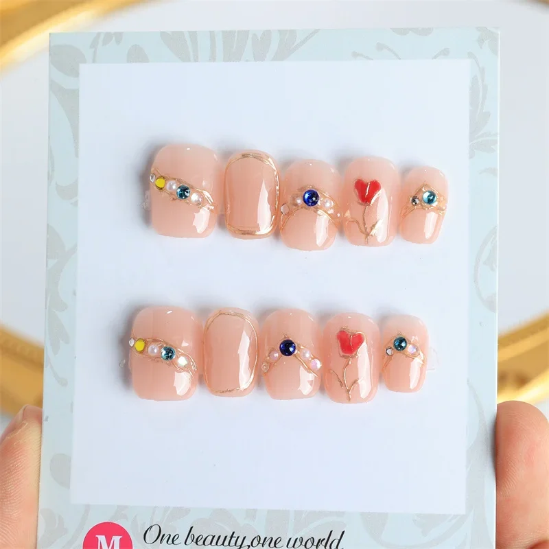 European Simple Style Handmade press on Nails Artificial Cute Pink Jelly Nails Art Sweet DIY Manicure for Girl Friend Gifts
European Simple Style Handmade press on Nails Artificial Cute Pink Jelly Nails Art Sweet DIY Manicure for Girl Friend Gifts
