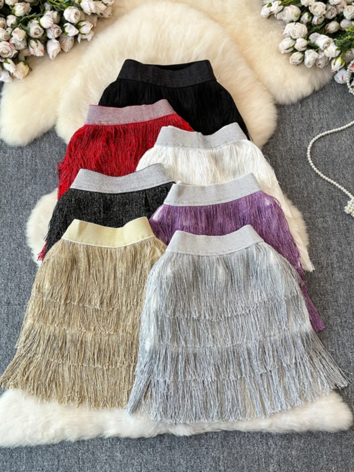 High Waist Tassel ort Skirt Women's Dance Sle Asymmetrical Slimming Skirt Korean Faion Commute Pure Color
High Waist Tassel ort Skirt Women's Dance Sle Asymmetrical Slimming Skirt Korean Faion Commute Pure Color