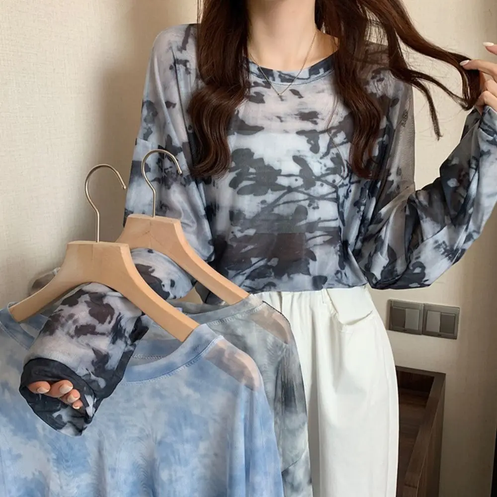Thin Long Sleeve T-shirt See Through Sunscreen Tie Dye Pullover Beachwear Bottoming Shirt T Shirts Women Y2k Streetwear
Thin Long Sleeve T-shirt See Through Sunscreen Tie Dye Pullover Beachwear Bottoming Shirt T Shirts Women Y2k Streetwear