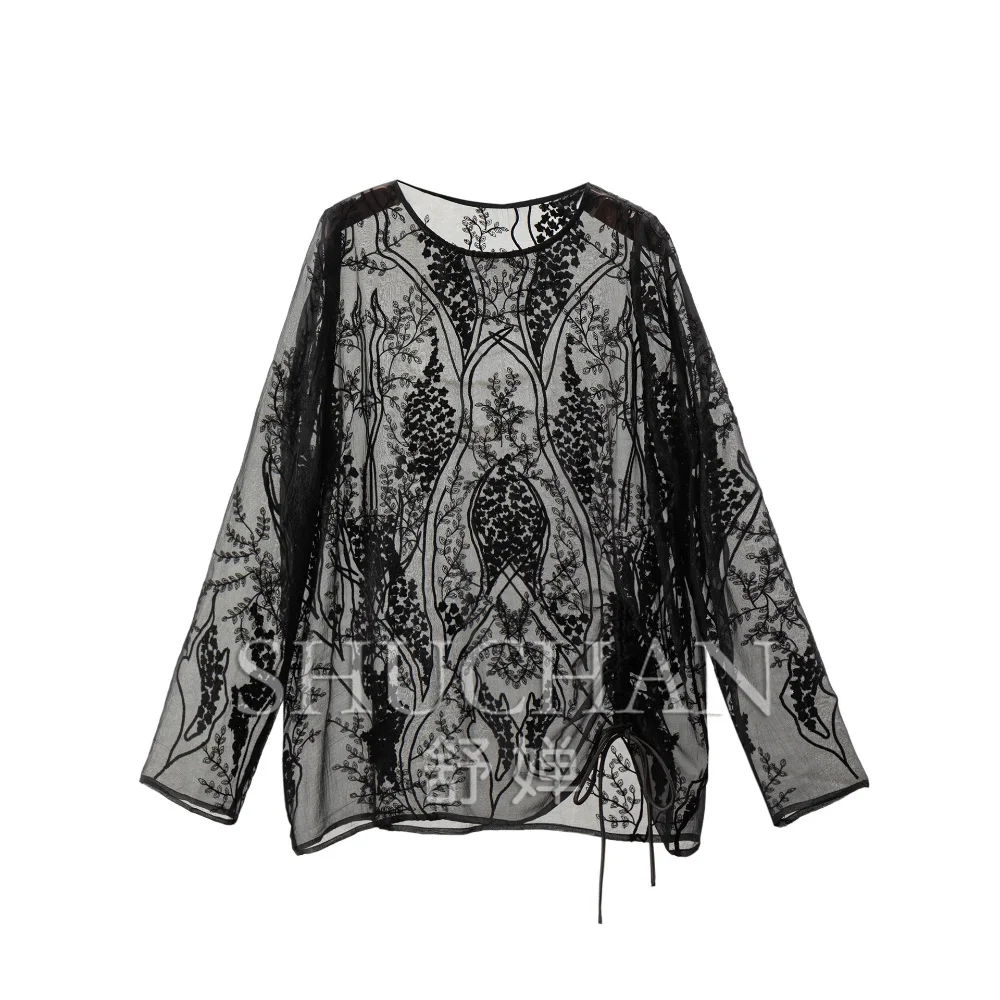 Thin Blouse Industry Ten Thousand Needles Embroidery Loose Micro Tip Natural Silk Smooth Shade Shirt Women's 58M7
Thin Blouse Industry Ten Thousand Needles Embroidery Loose Micro Tip Natural Silk Smooth Shade Shirt Women's 58M7