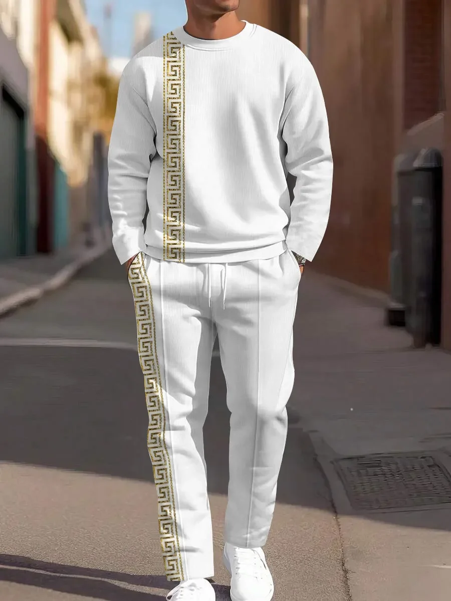Mens Casual round Neck Long Sleeve Set Airy Fabric Streetwear Travel Shopping Outfit Two-Piece Suit for Younger Professionals
Mens Casual round Neck Long Sleeve Set Airy Fabric Streetwear Travel Shopping Outfit Two-Piece Suit for Younger Professionals