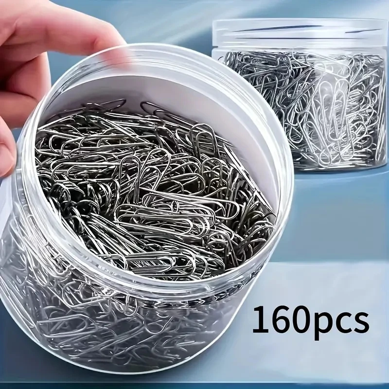 160pcs Metal Paper Clips -High-value Office Supplies, Pin Barrel Design, Bookmark Function, Office And School Stationery
160pcs Metal Paper Clips -High-value Office Supplies, Pin Barrel Design, Bookmark Function, Office And School Stationery