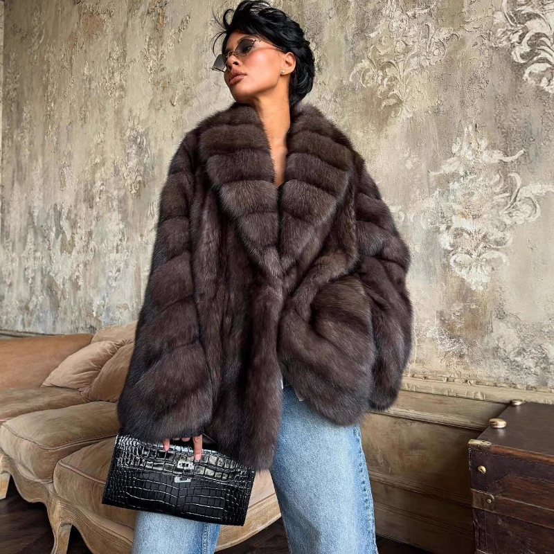 TARUXY Lapel Flared Sleeve Fur Coat Women's Solid Loose Thickened And Warm Luxurious Faux Fur Coat Winter New High Street Jacket
TARUXY Lapel Flared Sleeve Fur Coat Women's Solid Loose Thickened And Warm Luxurious Faux Fur Coat Winter New High Street Jacket