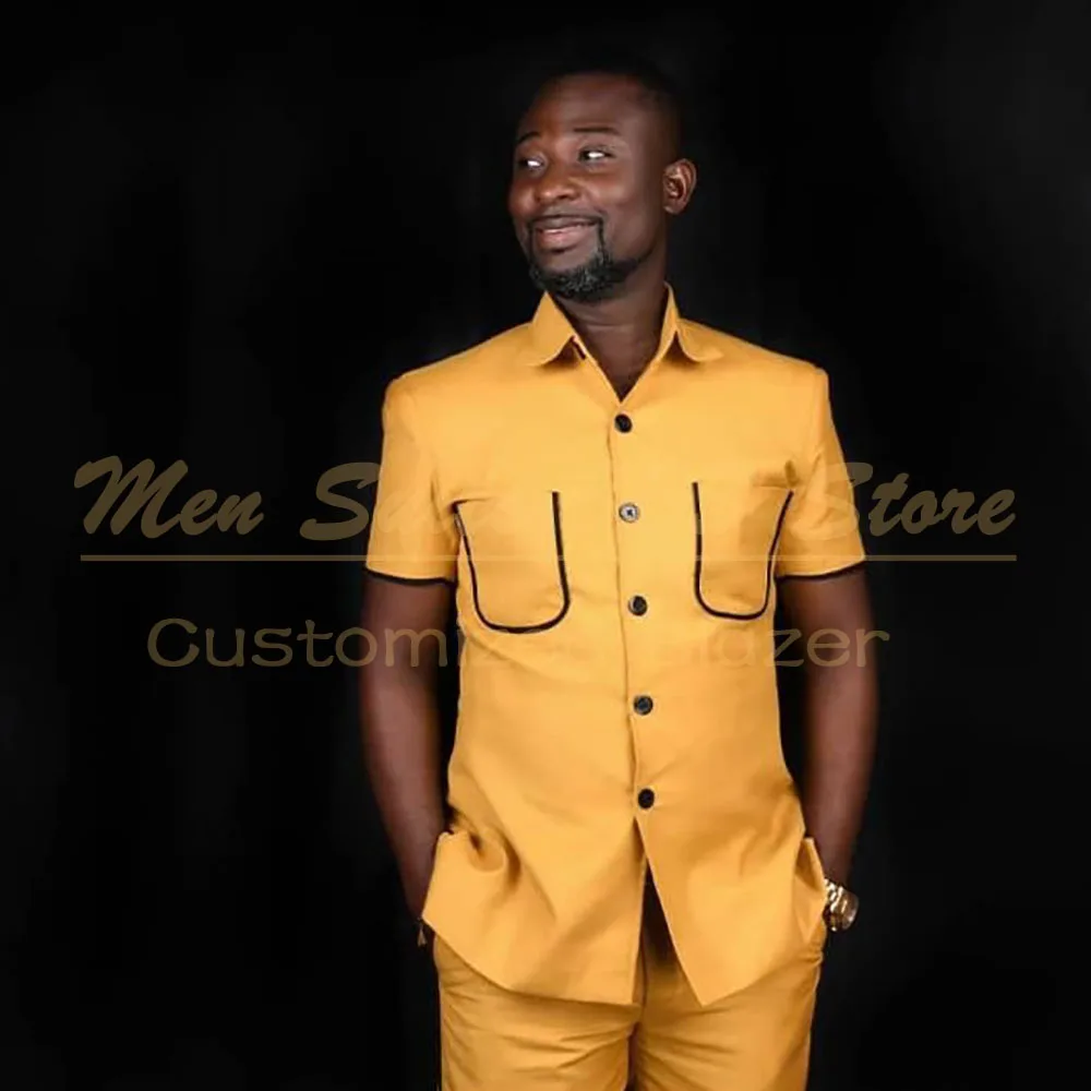 KSDN Casual Men's Suits Yellow Single Breasted Stand Lapel Slim Fit 2 Piece Jacket Pants Outfits Customzied Daily Male Clothing 
KSDN Casual Men's Suits Yellow Single Breasted Stand Lapel Slim Fit 2 Piece Jacket Pants Outfits Customzied Daily Male Clothing