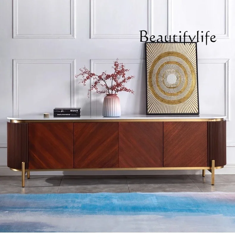 new American custom living room cabinet TV cabinet coffee table combination solid wood modern rock slab height 60
new American custom living room cabinet TV cabinet coffee table combination solid wood modern rock slab height 60