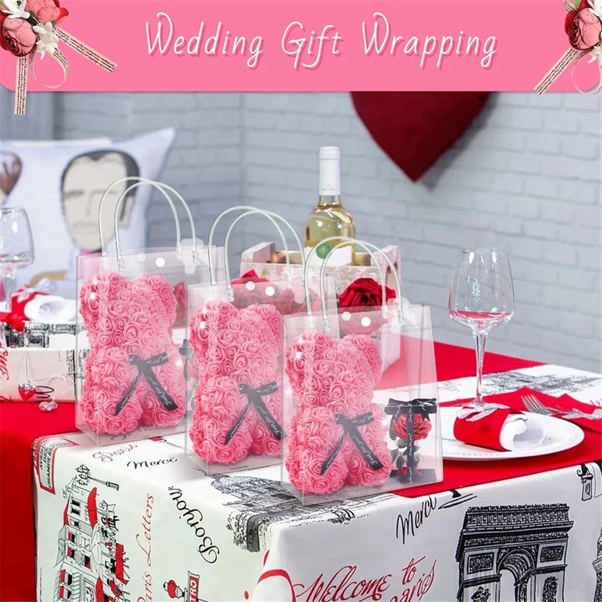 50PCS Clear PVC Gift Bags with Handles Reusable Plastic Wrap Tote Bags Transparent Shopping Bag for Christmas Party
50PCS Clear PVC Gift Bags with Handles Reusable Plastic Wrap Tote Bags Transparent Shopping Bag for Christmas Party