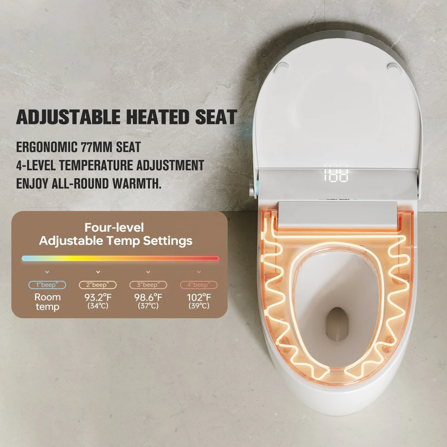Electric Ceramic Elongated Bidet Smart Toilet with Remote Control Heated Seat Automatic Operation Floor Mounted Modern Design
Electric Ceramic Elongated Bidet Smart Toilet with Remote Control Heated Seat Automatic Operation Floor Mounted Modern Design
