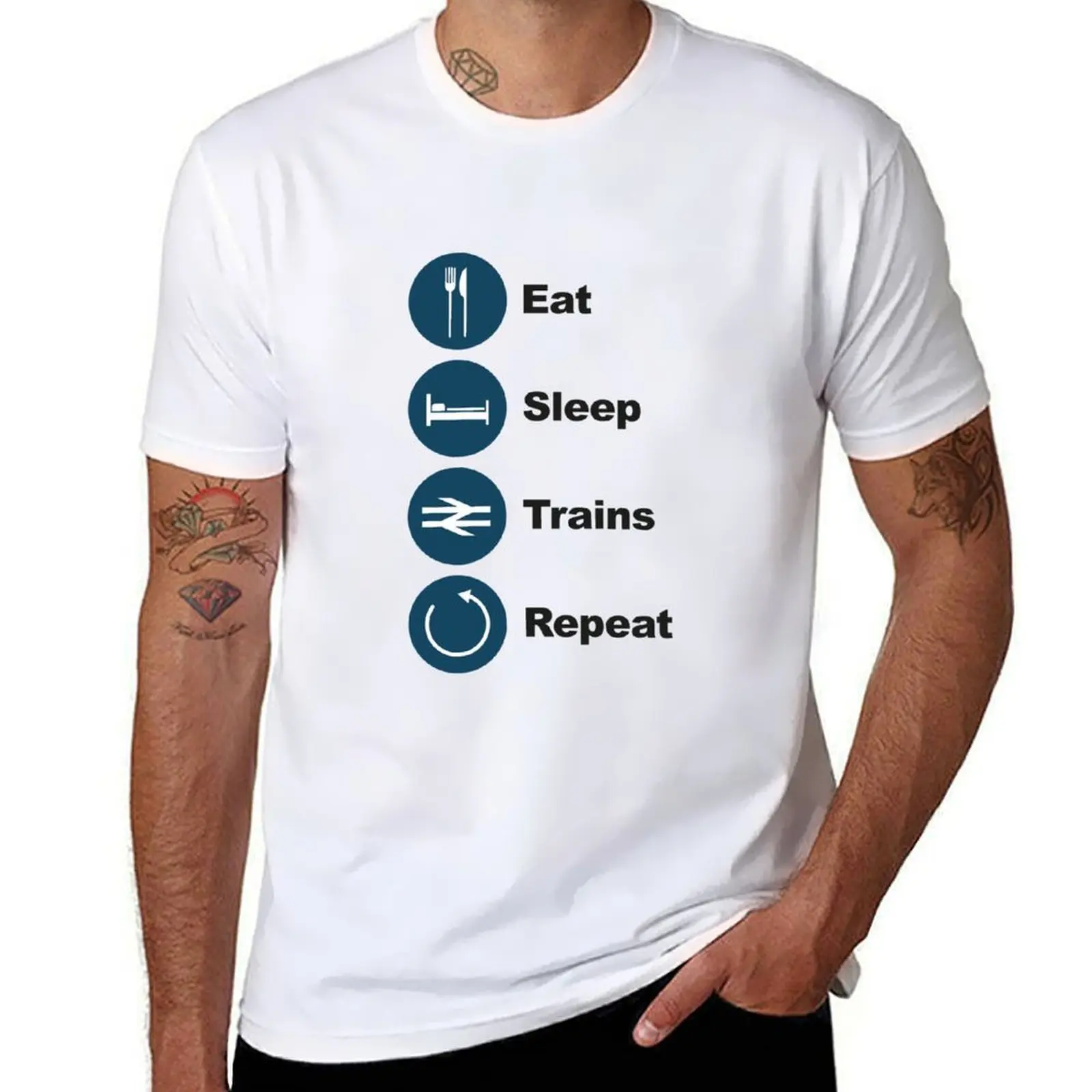 Eat, sleep, trains, repeat - rail nutter! T-Shirt man t shirt cotton man graphic t shirt T-Shirt
Eat, sleep, trains, repeat - rail nutter! T-Shirt man t shirt cotton man graphic t shirt T-Shirt