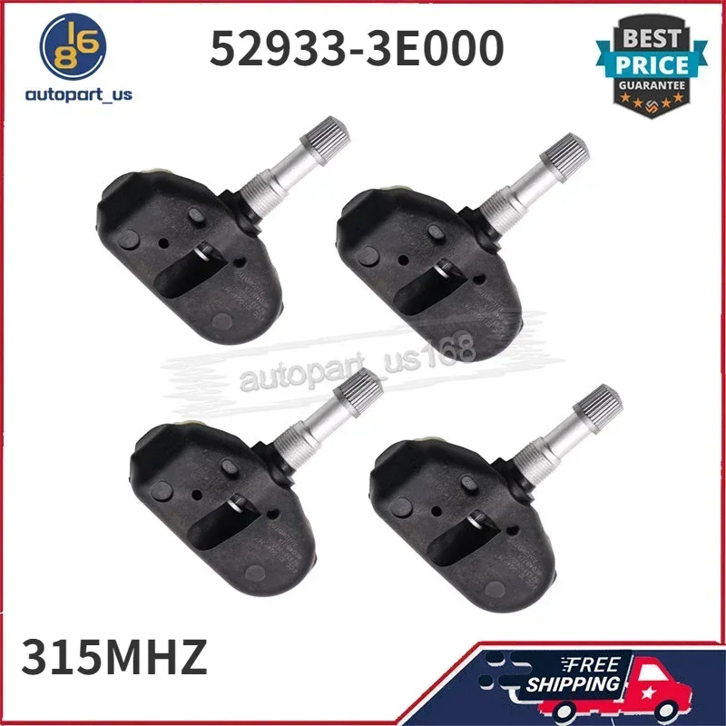 4Pcs 315MHz Tire Pressure Monitor Sensor 52933-3E000 For Kia Sorento Sportage Hyundai Tiburon Tucson Sonata Sonata GLS/Limited
4Pcs 315MHz Tire Pressure Monitor Sensor 52933-3E000 For Kia Sorento Sportage Hyundai Tiburon Tucson Sonata Sonata GLS/Limited