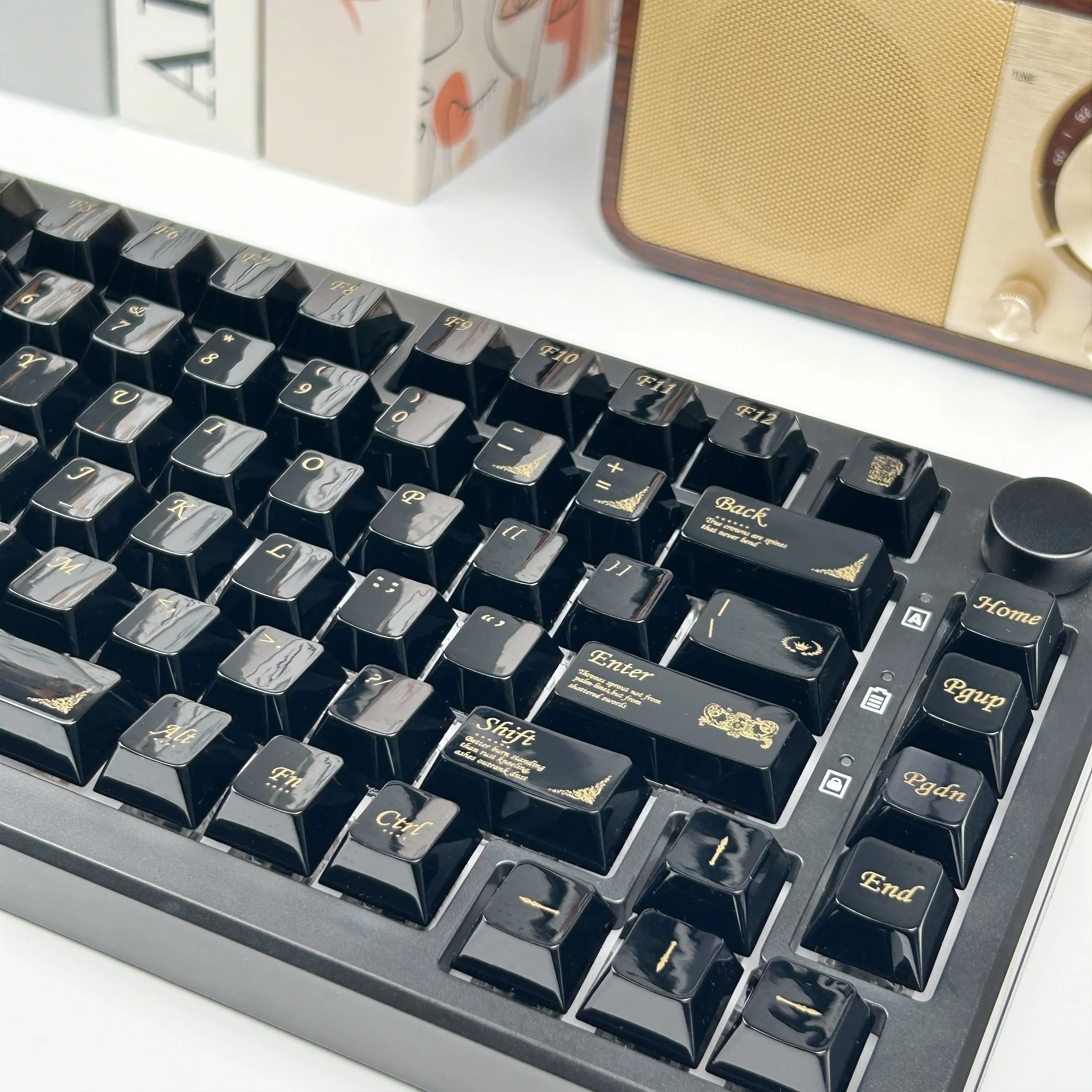 Imitation Ceramic Keycap Cherry Profile Black Gold Glazed Keycaps PC Custom Smooth Surface MX Switch Mechanical Keyboard Caps
Imitation Ceramic Keycap Cherry Profile Black Gold Glazed Keycaps PC Custom Smooth Surface MX Switch Mechanical Keyboard Caps