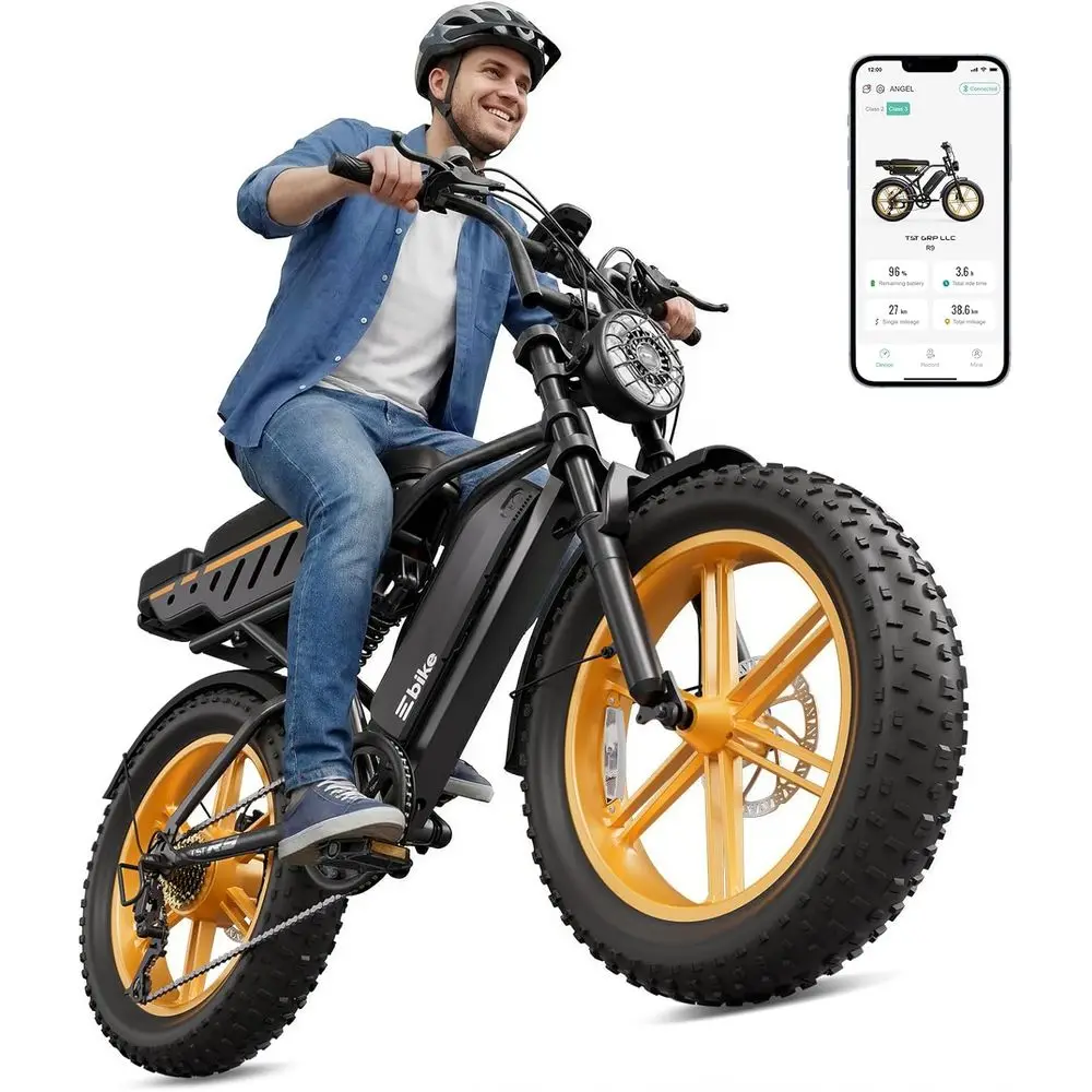 Electric Bike or Adults,1500W Peak Motor Retro E Bike,Range 60/110 Miles,Removable 48V 15Ah Battery,20"x4.0"at Tire,Ebike with S
Electric Bike or Adults,1500W Peak Motor Retro E Bike,Range 60/110 Miles,Removable 48V 15Ah Battery,20"x4.0"at Tire,Ebike with S