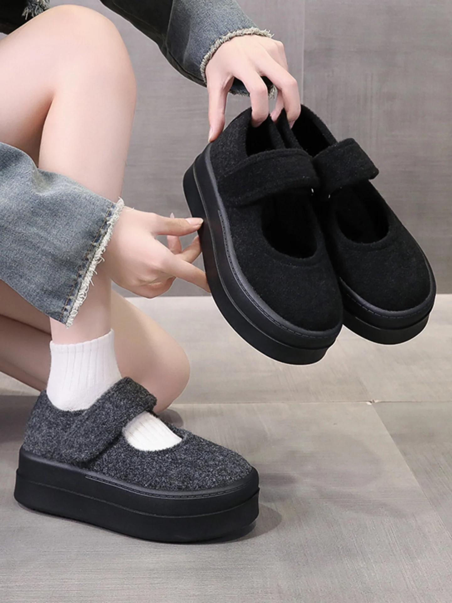 Women's Mary oes Slip-On Fce Lined Casual Heightening Winter New Sle College Wind Thi Bot Magic Tape oes
Women's Mary oes Slip-On Fce Lined Casual Heightening Winter New Sle College Wind Thi Bot Magic Tape oes